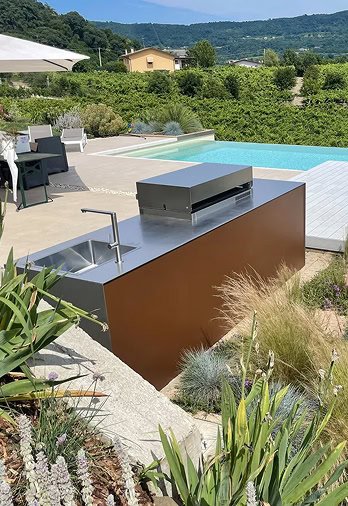 outdoor modern european kitchen